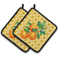 "Caroline's Treasures Oranges on Branch on Basketweave Decorated pot holder, 7.5HX7.5W, Multicolor"
