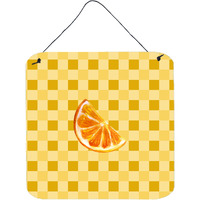 "Caroline's Treasures Sliced Oranges on Basketweave Metal Print, 6H x 6W, Multicolor"