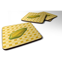 "Caroline's Treasures Whole Papaya on Basketweave Decorative coasters, 3.5, Multicolor"