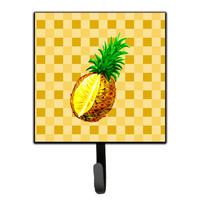 "Caroline's Treasures Whole Pineapple Cut on Basketweave Wall Hook, Small, Multicolor"