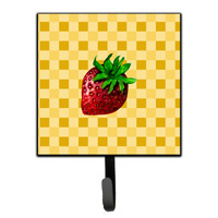 "Caroline's Treasures Strawberry on Basketweave Wall Hook, Small, Multicolor"