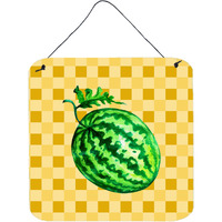 "Caroline's Treasures Whole Watermelon on Basketweave Metal Print, 6H x 6W, Multicolor"
