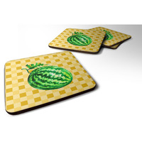 "Caroline's Treasures Whole Watermelon on Basketweave Decorative coasters, 3.5, Multicolor"