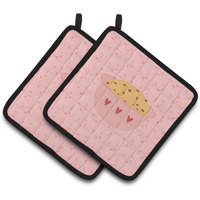 "Caroline's Treasures Cookie Dough Pink Decorated pot holder, 7.5HX7.5W, Multicolor"
