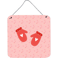 "Caroline's Treasures Oven Mitts Pink Metal Print, 6H x 6W, Multicolor"