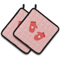 "Caroline's Treasures Oven Mitts Pink Decorated pot holder, 7.5HX7.5W, Multicolor"