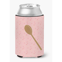 "Caroline's Treasures Wooden Spoon Pink Decorative Can Hugger, Multicolor"