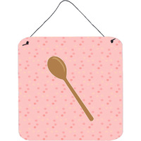 "Caroline's Treasures Wooden Spoon Pink Metal Print, 6H x 6W, Multicolor"