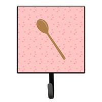 "Caroline's Treasures Wooden Spoon Pink Wall Hook, Small, Multicolor"