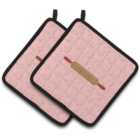 "Caroline's Treasures Rolling Pin Pink Decorated pot holder, 7.5HX7.5W, Multicolor"