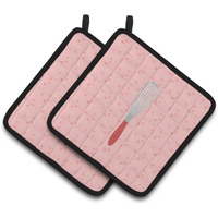 "Caroline's Treasures Wisk Pink Decorated pot holder, 7.5HX7.5W, Multicolor"