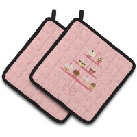 "Caroline's Treasures Cupcakes 3 Tier Pink Decorated pot holder, 7.5HX7.5W, Multicolor"