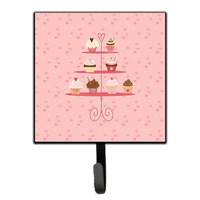 "Caroline's Treasures Cupcakes 3 Tier Pink Wall Hook, Small, Multicolor"