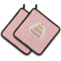 "Caroline's Treasures Cake 3 Tier Pink Decorated pot holder, 7.5HX7.5W, Multicolor"