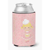 "Caroline's Treasures Baker Blonde on Pink Decorative Can Hugger, Multicolor"