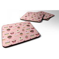 "Caroline's Treasures Cupcakes on Pink Decorative coasters, 3.5, Multicolor"
