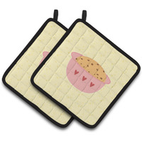 "Caroline's Treasures Cookie Dough on Yellow Decorated pot holder, 7.5HX7.5W, Multicolor"