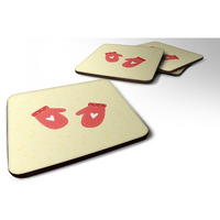 "Caroline's Treasures Oven Mitts on Yellow Decorative coasters, 3.5, Multicolor"