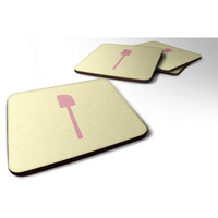 "Caroline's Treasures Spatula on Yellow Decorative coasters, 3.5, Multicolor"