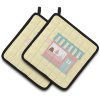 "Caroline's Treasures Bake Shoppe on Yellow Decorated pot holder, 7.5HX7.5W, Multicolor"