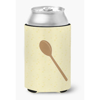 "Caroline's Treasures Wooden Spoon on Yellow Decorative Can Hugger, Multicolor"