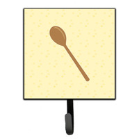 "Caroline's Treasures Wooden Spoon on Yellow Wall Hook, Small, Multicolor"