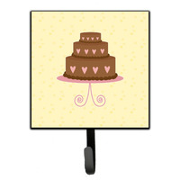 "Caroline's Treasures 3 Tier Heart Chocolate Cake on Yellow Wall Hook, Small, Multicolor"