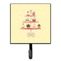 "Caroline's Treasures 3 Tier Cupcakes on Yellow Wall Hook, Small, Multicolor"