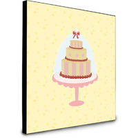 "Caroline's Treasures 3 Tier Cake on Yellow Artwork Panel wall-decor, Multicolor"