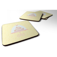 "Caroline's Treasures 3 Tier Cake on Yellow Decorative coasters, 3.5, Multicolor"