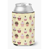 "Caroline's Treasures Cupcakes on Yellow Decorative Can Hugger, Multicolor"