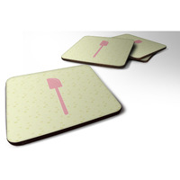 "Caroline's Treasures Spatula on Green Decorative coasters, 3.5, Multicolor"
