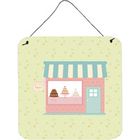 "Caroline's Treasures Bake Shoppe on Green Metal Print, 6H x 6W, Multicolor"