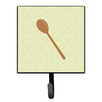 "Caroline's Treasures Wooden Spoon on Green Wall Hook, Small, Multicolor"