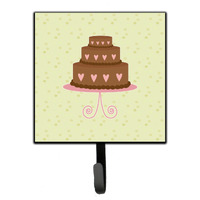 "Caroline's Treasures Heart Chocolate Cake on Green Wall Hook, Small, Multicolor"
