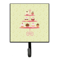 "Caroline's Treasures Cupcakes 3 Tier Stand on Green Wall Hook, Small, Multicolor"