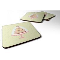 "Caroline's Treasures Cake on Green Decorative coasters, 3.5, Multicolor"