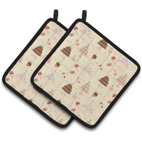 "Caroline's Treasures Cakes and Cupcakes Decorated pot holder, 7.5HX7.5W, Multicolor"