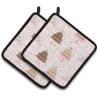 "Caroline's Treasures Cakes Decorated pot holder, 7.5HX7.5W, Multicolor"