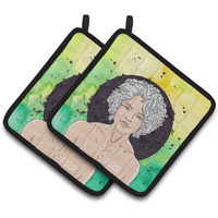 "Caroline's Treasures Aquarius Zodiac Sign Decorated pot holder, 7.5HX7.5W, Multicolor"