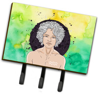 "Caroline's Treasures Aquarius Zodiac Sign Wall Hook, Triple, Multicolor"