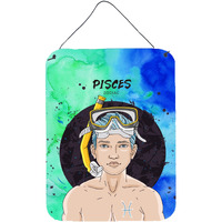 "Caroline's Treasures Pisces Zodiac Sign Metal Print, 16H x 12W, Multicolor"
