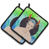 "Caroline's Treasures Cancer Zodiac Sign Decorated pot holder, 7.5HX7.5W, Multicolor"