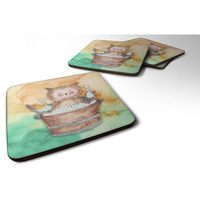 "Caroline's Treasures Owl Bathing Watercolor Decorative coasters, 3.5, Multicolor"