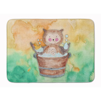 "Caroline's Treasures Owl Bathing Watercolor Floor Mat, 19""H x 27""W, Multicolor"
