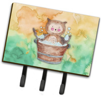 "Caroline's Treasures Owl Bathing Watercolor Wall Hook, Triple, Multicolor"