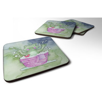 "Caroline's Treasures Frog Bathing Watercolor Decorative coasters, 3.5, Multicolor"