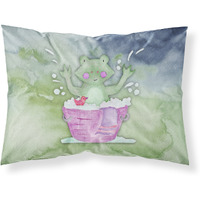 "Caroline's Treasures Frog Bathing Watercolor Pillowcase, Standard, Multicolor"