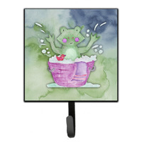 "Caroline's Treasures Frog Bathing Watercolor Wall Hook, Small, Multicolor"