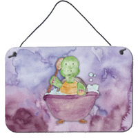 "Caroline's Treasures Turtle Bathing Watercolor Metal Print, 8""H x 12""W, Multicolor"